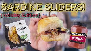 Brunswick Jalapeno Brislings &  Plochman’s cranberry mustard! Using holiday leftovers!