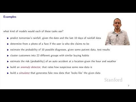 Stanford EE104 Introduction to Machine Learning | 2020 | Lecture 2 overview