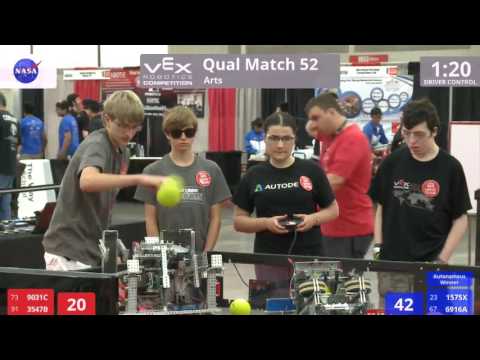 VEX Worlds 2016 - VRC High School - Arts - Qual 52 (9031C 3547B) 95 vs 63 (1575X 6916A)