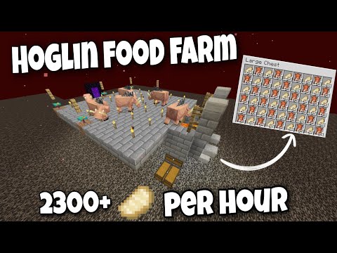 Minecraft Hoglin Food and Leather Farm - Super Easy-  2500+ Items Per Hour (Survival | Java)