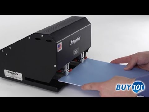 Staplex S-620NFS Footswitch-Activated Double Header Commercial Electric  Stapler for Header Cards, Made in USA