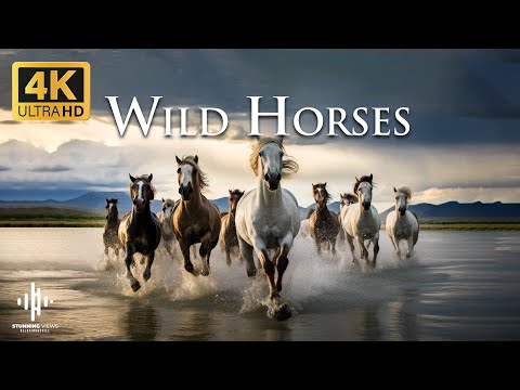 Wild Horses In 4K -  Beautiful Wild Horses - Relaxing Music - Stunning Views Films