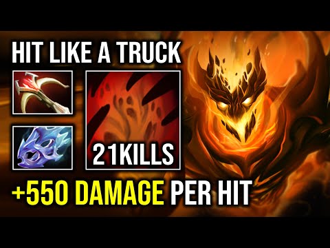 +550 Damage Per Hit 100% Physical Just Stand & Attack Hard Carry Shadow Fiend Dota 2