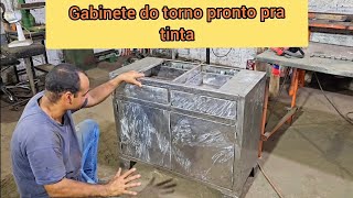 Gabinete do torno pronto pra pintura(episódio 7).