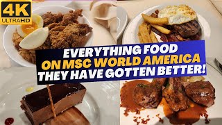 EVERYTHING Food on MSC WORLD AMERICA | MDR | YACHT CLUB | Buffets| ALL LOCATIONS