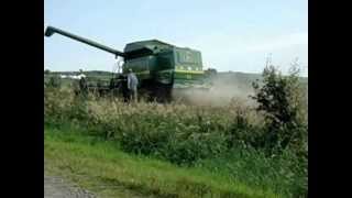 preview picture of video 'Cutting Rapeseed with a John Deere combine Harvester'