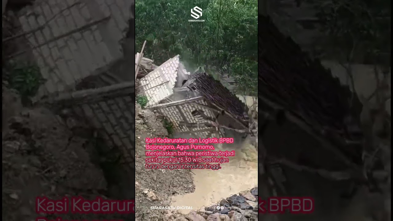 Tanah Longsor, Rumah Warga di Bojonegoro Ambruk