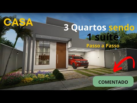 ? PLANTA CASA 3 QUARTOS - Suíte, Piscina e Área Gourmet ?