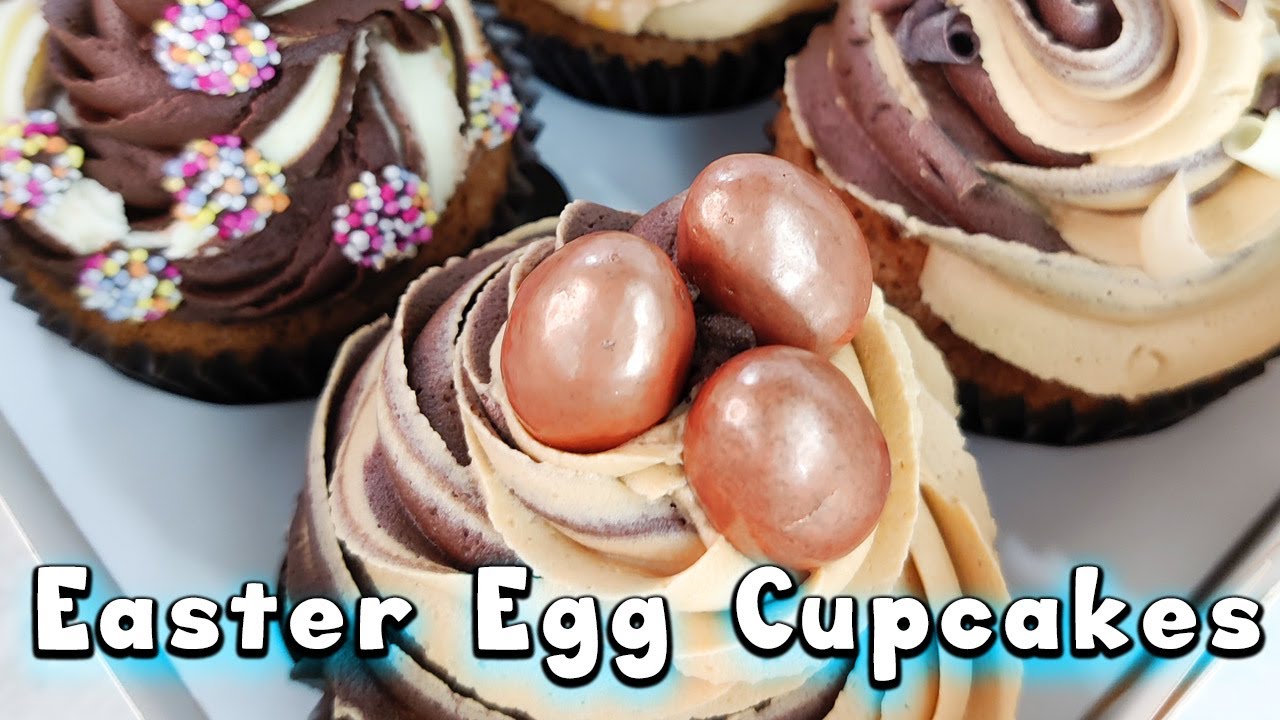 Galaxy Easter Egg Coffee Cupcakes | Cake decorating | Easter Dessert Ideas