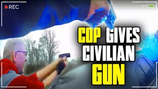 SHOCKING FOOTAGE: Cop Gives By-Stander GUN In Shootout…