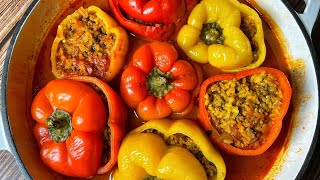 פלפלים ממולאים בבשר ואורז מתכון קטלני לארוחת צהריים או לשבת המלכה