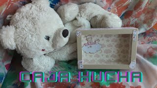 Decorar Hucha de Madera con Tela y Papel Scrap 💙💙💙