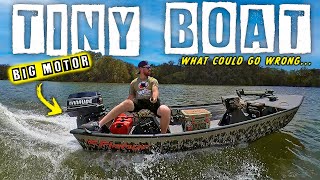 BIG 2 Stroke + Tiny Jon Boat = SPEEED! ( & a little SKETCHY.. 😳 )