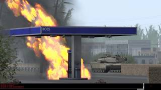 Thunder Run - OIF - entering Baghdad - Steel Beasts Pro PE 15 min combat footage