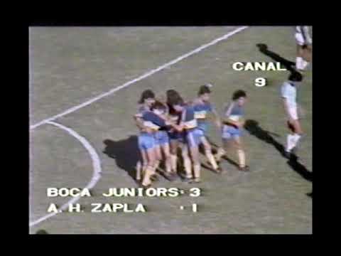 Gol de Olarticoechea a Altos Hornos Zapla (Boca 3-Altos Hornos Zapla 1 31-03-1985)