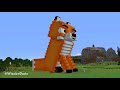Minecraft FOX STATUE HOUSE BUILD CHALLENGE - NOOB vs PRO vs HACKER vs GOD / Animation