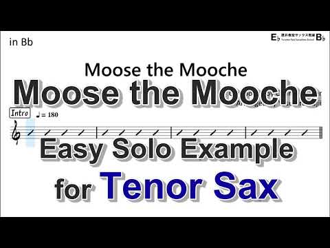 Moose the Mooche - Easy Solo Example for Tenor Sax