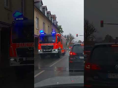 HLF20 + TLF 4000 der Berufsfeuerwehr Gotha auf Einsatzfahrt #gotha #feuerwehr