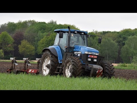 Ford / New Holland 8670 & Steeno 4-schaarploeg - Loonw. Van de Voorde Hendrik