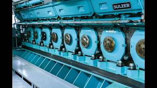 Inside the Engine Room of a Giant Ship