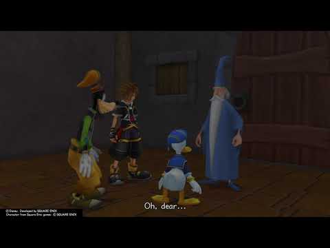 Kingdom Hearts II Final Mix (PS4) Cutscene #164 - Sora and Party searching for Merlin's Help