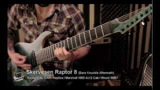 Video thumbnail for Three 8 str. Guitars Shootout - Ibanez RG2228, Skervesen Raptor 8, Schecter Hellraiser C-8 by AmpsOnAir