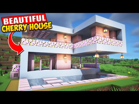 MarchiWORX (Minecraft Builds) - Minecraft | How to Build a Cherry Blossom Modern House Tutorial 🏠