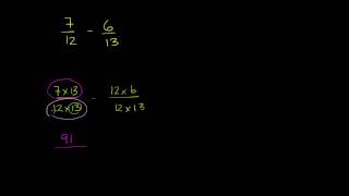 Subtracting fractions (ex 1)