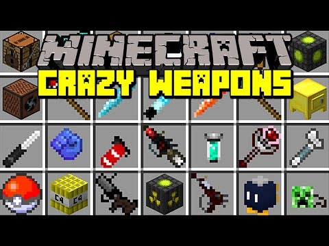 MooseMods - Minecraft CRAZY WEAPONS MOD! | OVERPOWERED WEAPONS, TROLL ITEMS, & MORE! | Modded Mini-Game