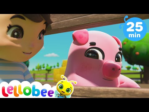 Down At The Farm - Learn Animal Sounds | Lellobee | Kids Cartoons | Children's Stories