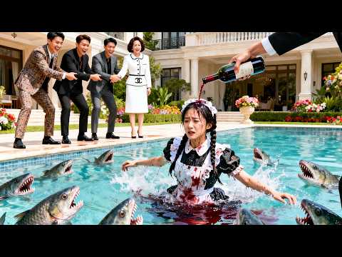 Billionaire pushes maid into piranha pool—sees birthmark on arm! It's her long-lost daughter！