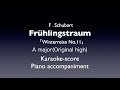 "Frühlingstraum"   F .Schubert   A major(Original high) Piano accompaniment(karaoke-score)