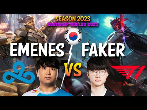 C9 EMENES vs T1 Faker - EMENES SYLAS vs Faker YONE Mid - EMENES vs 3 T1 - Patch 13.19 KR Ranked