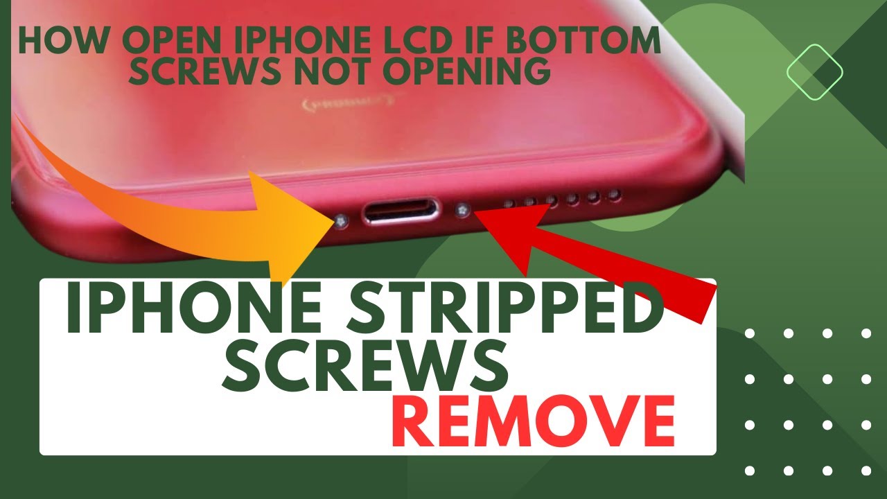 How to remove iPhone stripped bottom screws, iPhone XR, X , XS, XS Max, 11 ,11pro / Pro Max ,12 , 13