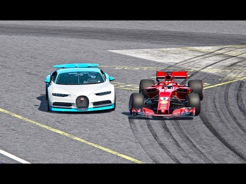 Ferrari F1 2018 vs Bugatti Chiron - Top Gear Track