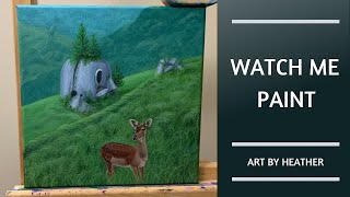 Acrylic Painting Time-Lapse / Landscape / "Ruined"