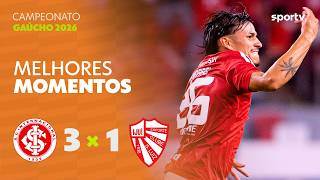 INTERNACIONAL 3 X 1 SÃO LUIZ | MELHORES MOMENTOS | QUARTAS DE FINAL CAMPEONATO GAÚCHO | sportv