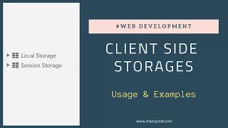 LocalStorage And SessionStorage In Browsers | HTML5