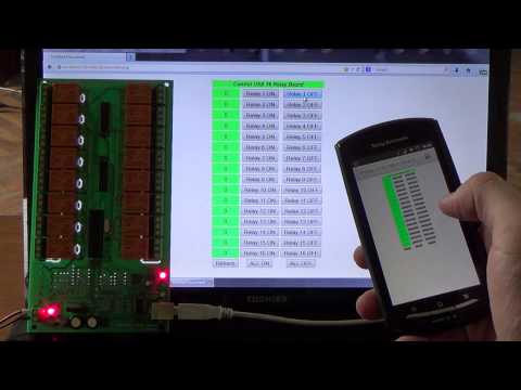Control Denkovi USB 16 Channel Relay board from Android/iPhone smartphone