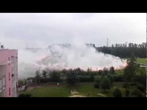 Pożegnanie stadionu - widok z bloku
