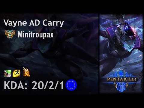 Vayne AD Carry vs Ezreal - Minitroupax vs Rekkles - EUW Challenger Patch 8.1