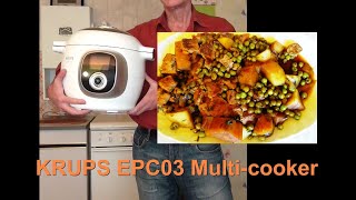 Krups Cook 4 Me multi-cooker electric, pressure cooker.How to cook meat with potatoes and green peas