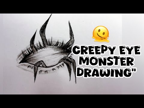 Creepy Eye Monster 👁️ | Dark & Scary Drawing Tutorial