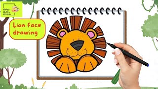 How to Draw a Lion Face 🦁 | Easy Step-by-Step Drawing for Kids