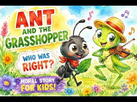 The Ant and the Grasshopper 🐜🦗 | Moral Story for Kids 📚 | Hard Work vs Laziness