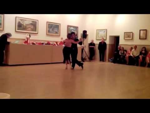  Santiago Croce  and  Amy Lincoln  are  dancing  to  the  tango  "  Otra Noche  "  by  Carlos di Sarli