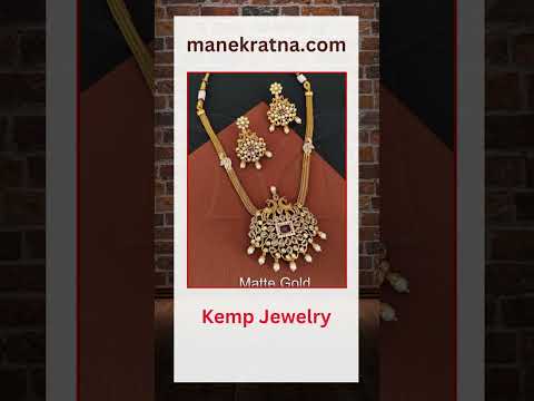 Designer beautiful kemp jewelry matte gold polish party wear...