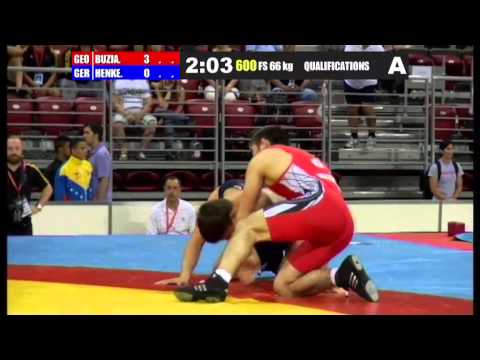 Junior World 2013 - 66kg FS - BUZIASHVILI, Davit (GEO) vs Kevin Henkel (GER)