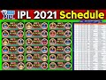 IPL 2021 Full Final Schedule Official Schedule IPL 2021 All Matches Schedule IPL 2021
