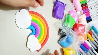 Clay craft || Clay Rainbow art || Rainbow making with super clay #clay #craft #my_creative_gallery